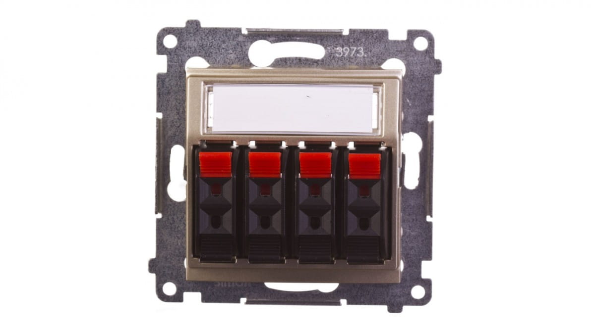 Simon 54 Vierfach-lautsprecherbuchse, Mattgold Dgl34.01/44