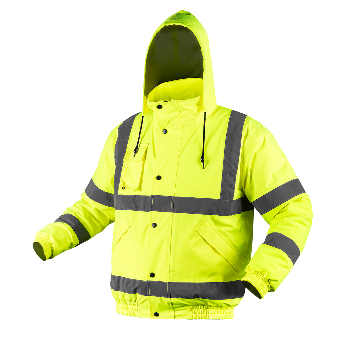 Warnschutz-arbeitsjacke, Leicht Wattiert, Bomberjacke, Gelb, Größe M