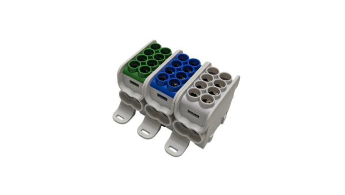 Verteilerblock Hlak25 3p Grau, Blau, Grün 2xal/cu 25mm+16mm 1000vac/1500vdc Mag3251abg