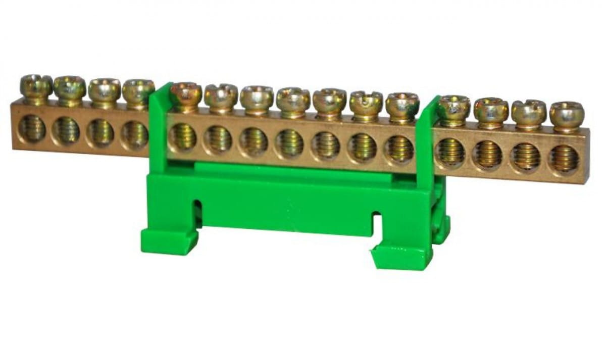 15-polige Klemmenleiste 10mm2 Th35 Grün Lz-15g