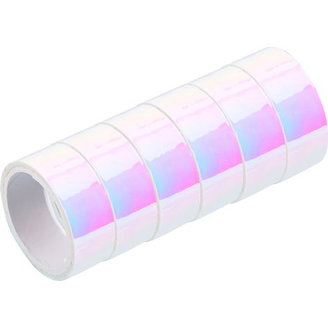 Masking Tape - 15 Mm X 5 M - Holographic Iridescent Rainbow - Decorative Waterproof Adhesive Tape For Diy Crafts - 6 Rolls