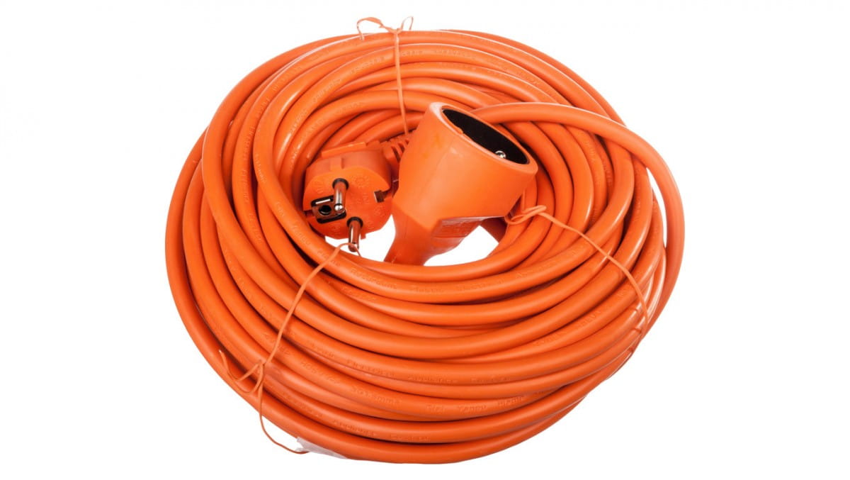 Gartenverlängerungskabel 1-fach Steckdose Mit/ohne 20 M /h05vv-f 3x1,5/ Orange P01120