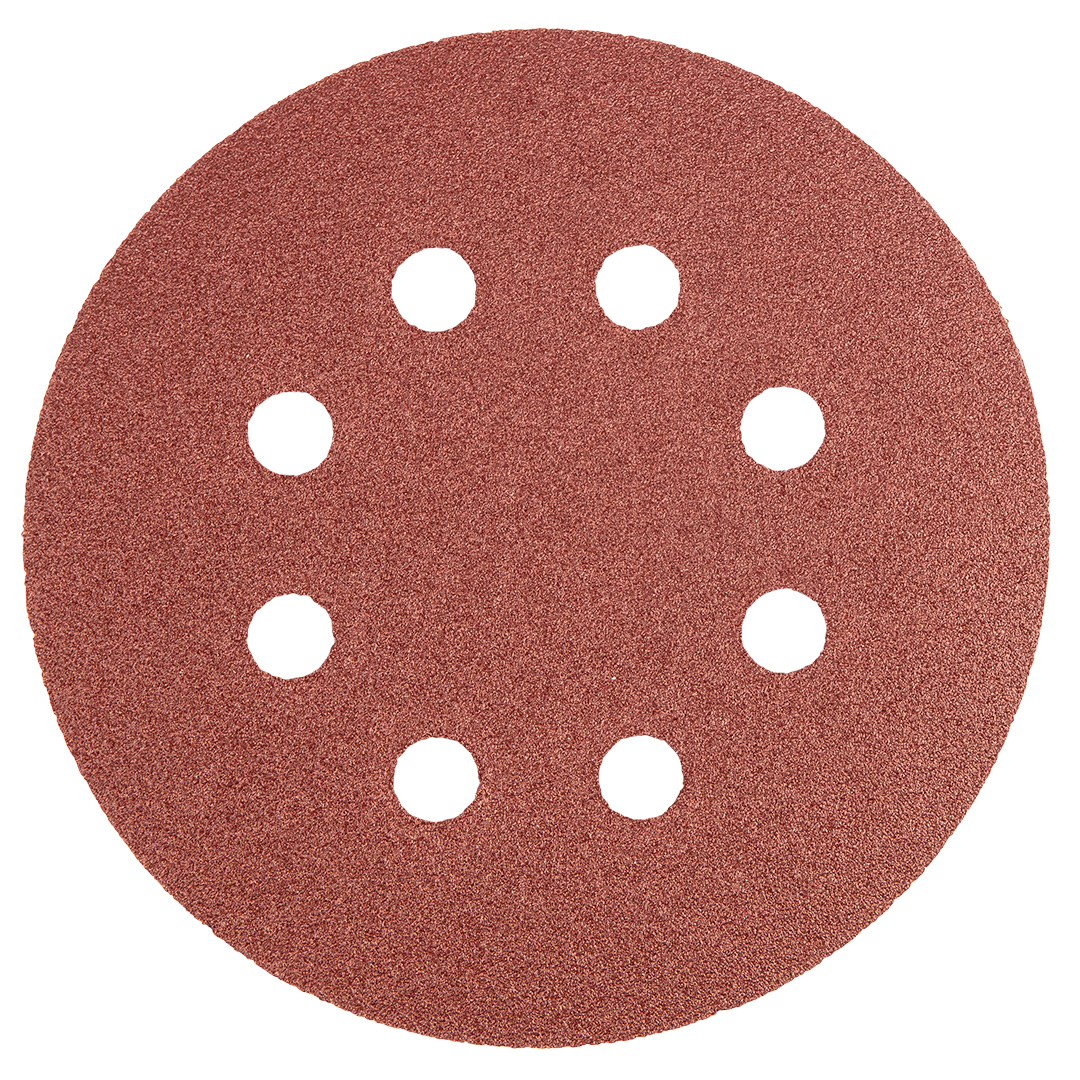 Klett-schleifscheiben 125 Mm, P120, 5 Stück, Mit 8 Löchern