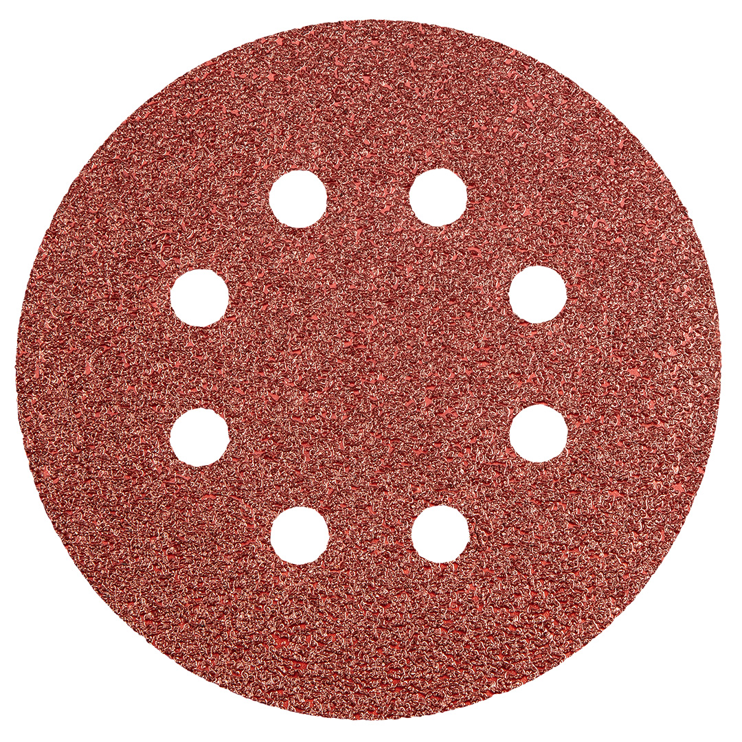 Klett-schleifscheiben 125 Mm, P40, 5 Stück, Mit 8 Löchern
