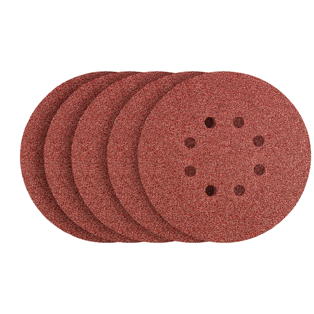 Klett-schleifscheiben 150 Mm, P120, 5 Stück, Mit 8 Löchern