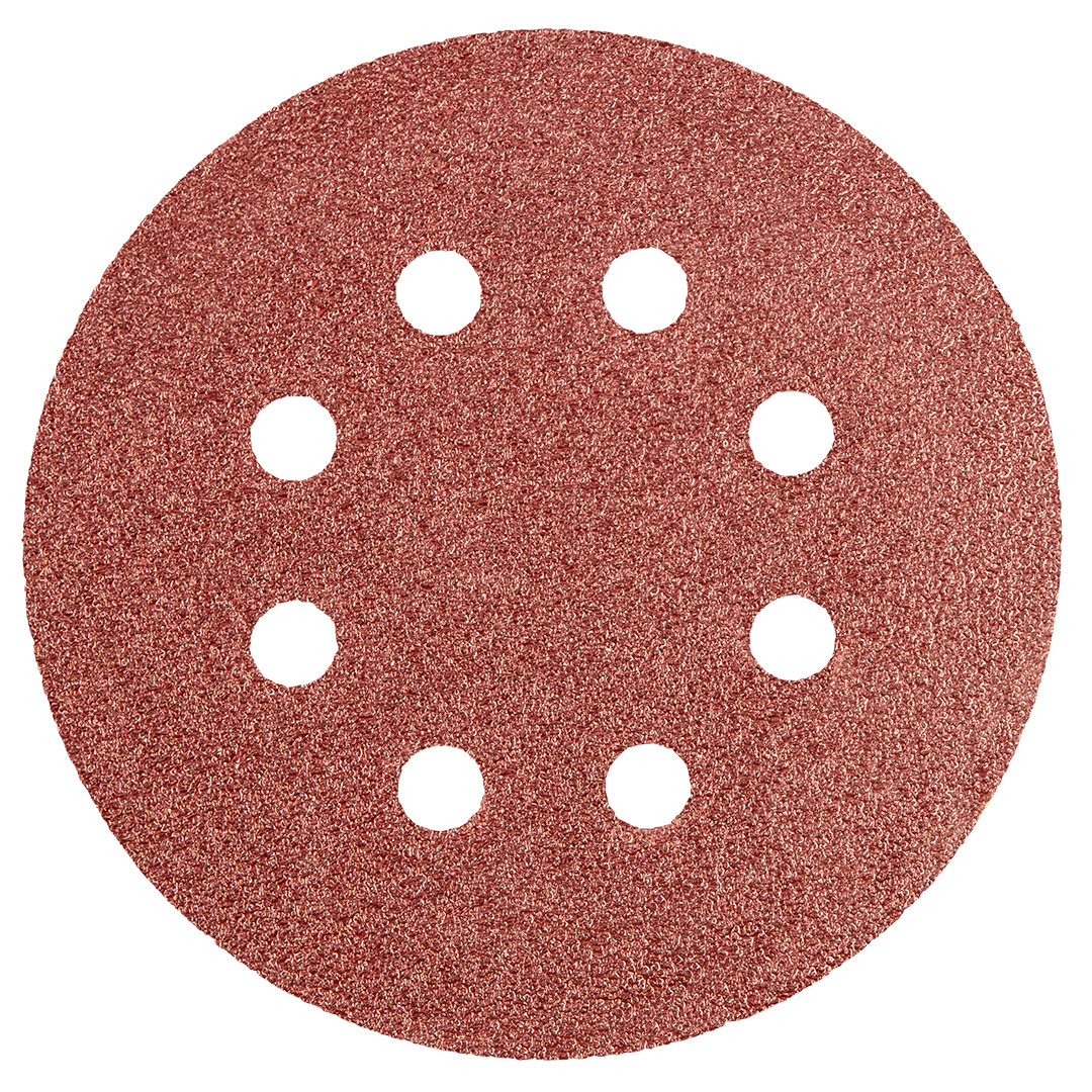 Klett-schleifscheiben 125 Mm, P60, 5 Stück, Mit 8 Löchern