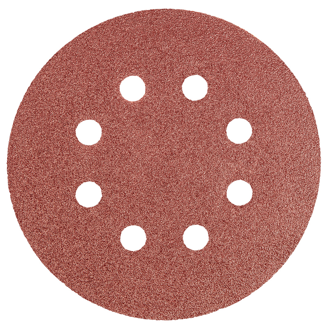 Klett-schleifscheiben 125 Mm, Körnung 80, 5 Stück, Mit 8 Löchern