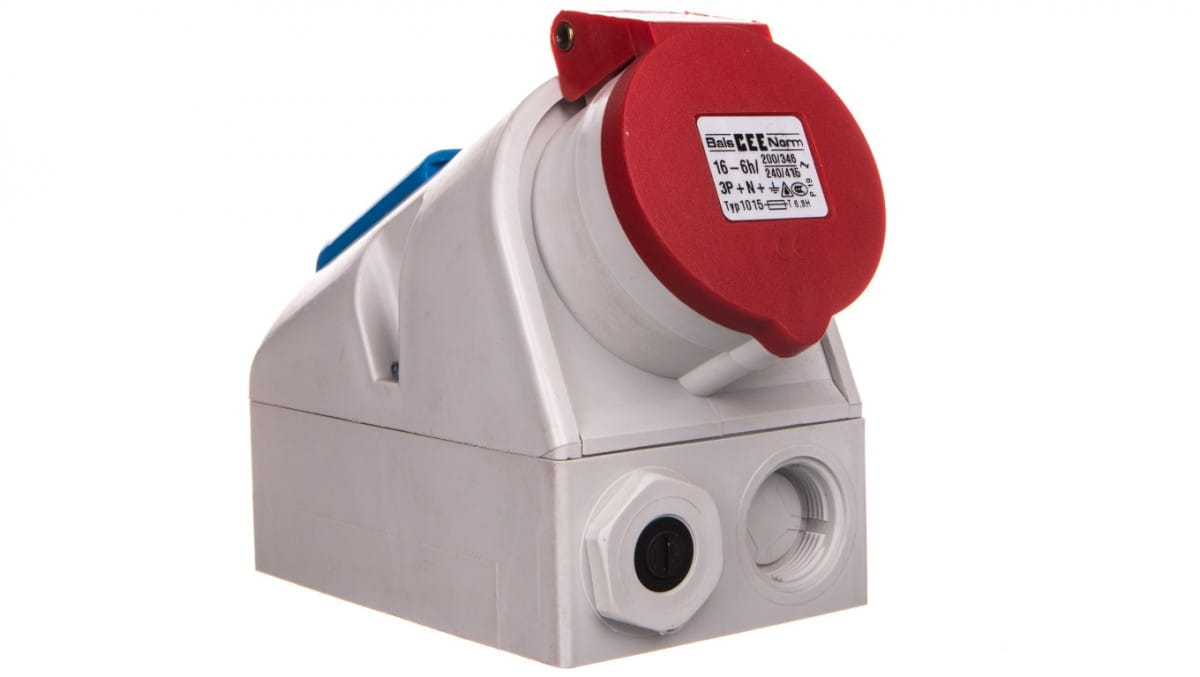 Feste Kombisteckdose 16a 5p 400v + 2p+z 230v Ip44 1015