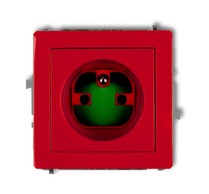 Deco Einzelsteckdose Mit/mit Datentaste Rot Dgzk