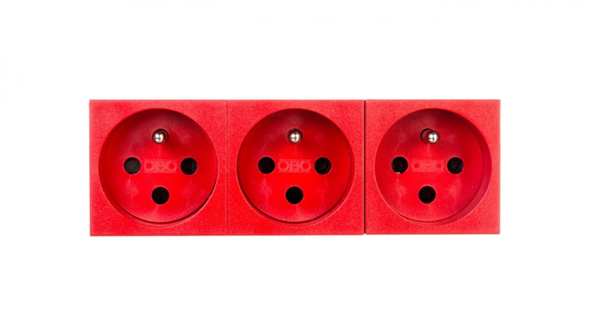 M45 Dreifachsteckdose Mit/ohne 16a Rot Std-f0k Sro3 6120316