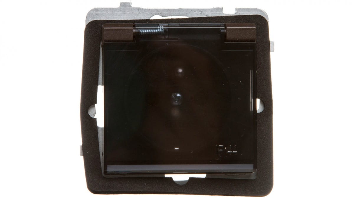Sonata Spritzwassergeschützte Steckdose Mit/mit Ip44 Transparenter Abdeckung, Schokoladenmetallic, Gph-1rz/m/40/d