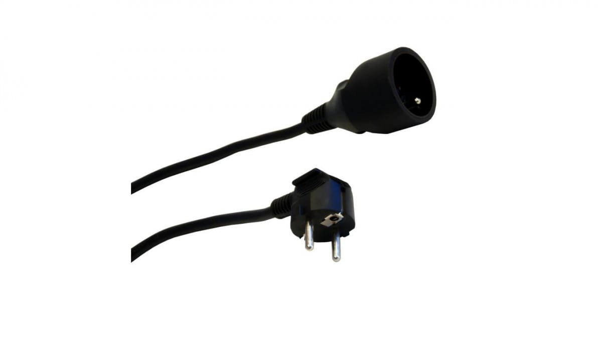 Verlängerungskabel, 1-fach Steckdose, 5 M, 3 X 1,5 Mm Owy Schwarz 28223