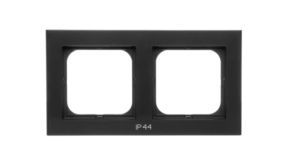 Sonata Doppelrahmen Für Ip44-schalter, Schwarzmetallic Rh-2r/33