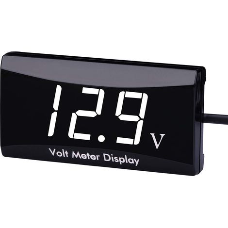 Voltmeter Digital 12 V - Affichage Led 3 Chiffres - Plage 8-16 V Cc - Étanche - Pour Voiture Et Moto - Unité