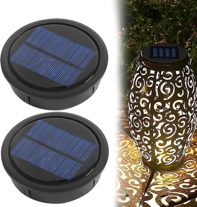 Lotvic 2er-set Ersatz-solarleuchten, 10,5 Cm Solarpanel-laternen-ersatzabdeckung, Ersatz-solarleuchtenaufsatz, Ersatz-solarlampe, Für Die Gartendekoration
