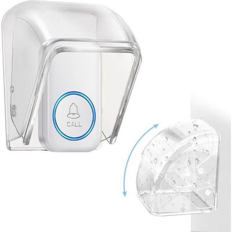Couvercle Étanche - Pour Bouton Sonnette Sans Fil - Protection Contre Pluie Et Intempéries - Dimensions 9,7 X 6,4 X 6,4 Cm - Transparent - 1 Pièce