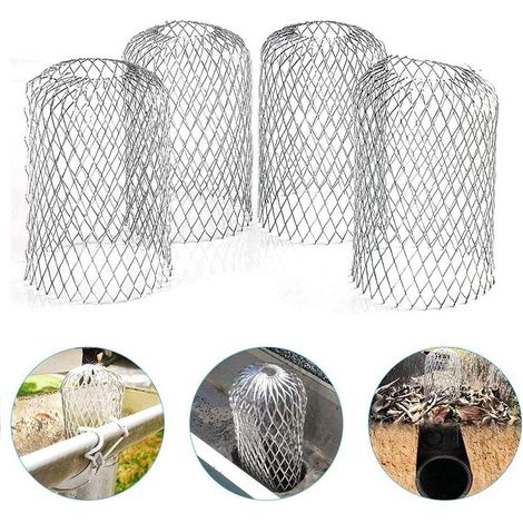 Gutter Strainer - 4 Pièces - Filtre À Gouttière En Aluminium - Diamètre 76 Mm - Pour Canalisations Extérieures Et Toitures