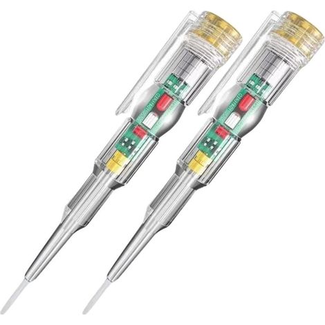 Testers De Tension, 2pcs Testeur De Tension Stylo 24-250v Détecteur De Tension De Tournevis Sans Contact À Haute Sensibilité Stylo Électrique Avec Indicateur De Lumière Pour Test De Circuit