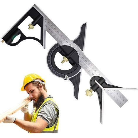 Square Protractor For Woodworking - Square - High-quality Precision Tool For Woodworking And Metalworking - Universal Adjustable Angle Measuring Instrument For Construction And Projects
