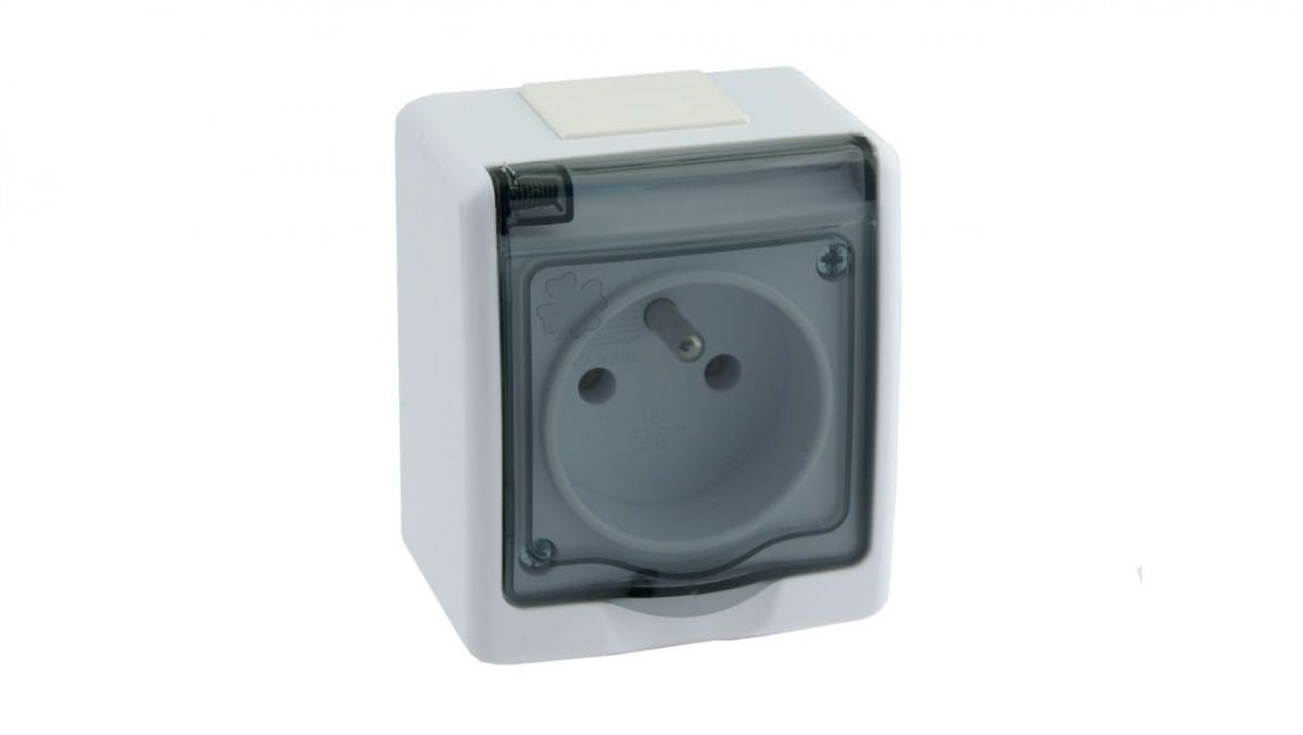 Beta Einzelsteckdose 2p+z Ip44 Rauchschutz D.3110g/1