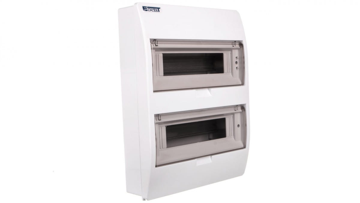 Modularer Verteilerkasten 2x12 Aufputz Ip40 Mit Rauchklappe, N+pe-sammelschiene S-24+glas+n+pe 800601 Ene-00354