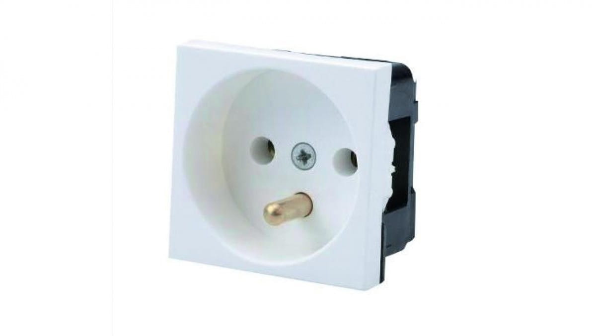 Sockel 2p+z Modul 45x45 16a/250v Weiß 2000-42