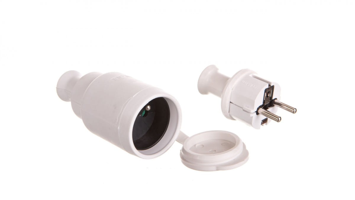 Schalterset (gn-h2-buchse + Wt-40h-stecker) Ip44 Weiß Zp-h2