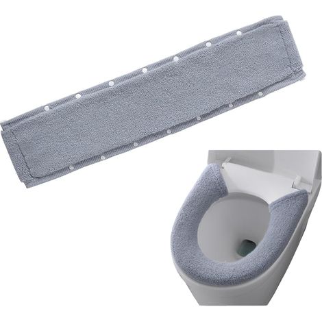 Toilet Seat Cover De Toilette Gris Foncé, Tapis De Siège De Toilette Épaissie, Housse De Siege De Toilette Wc En Matériau Polyester, Haute Élasticité, Adaptée Aux Sièges De Toilette Marque : Jurenee
