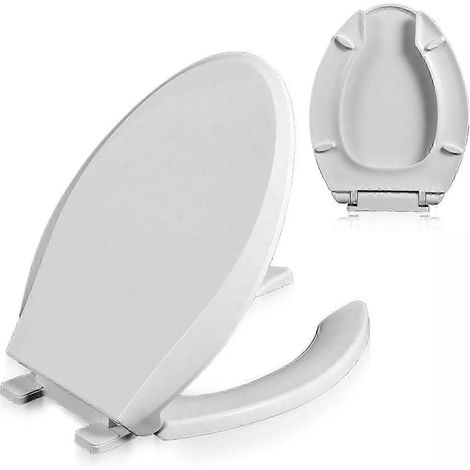 Toilet Seat Elongated Open-front And Lid With Soft Close Quick Release