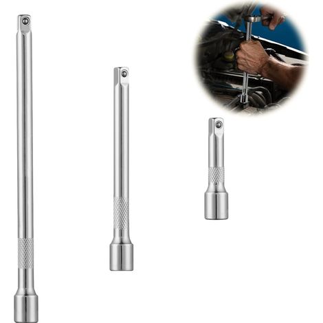 3 Rallonges Cliquet 3/8 75/150/250mm