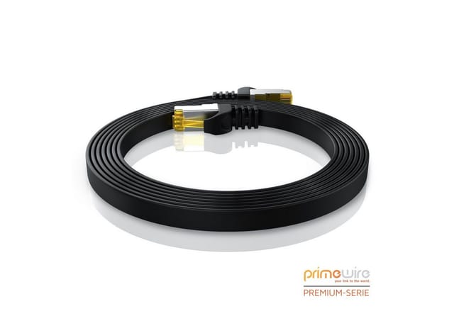 LAN-Kabel CAT.7, RJ-45 (Ethernet), cat 7 Flachband u/ftp Gigabit Netzwerkkabel 10 Gbit/s Patchkabel - 3m - Primewire