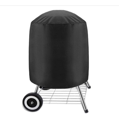 Abdeckung Für Holzkohlegrills, Wasserdichte Plane Für Outdoor-grill, Runde Grillabdeckung 58–77 Cm, Schwarz (58 X 77 Cm)