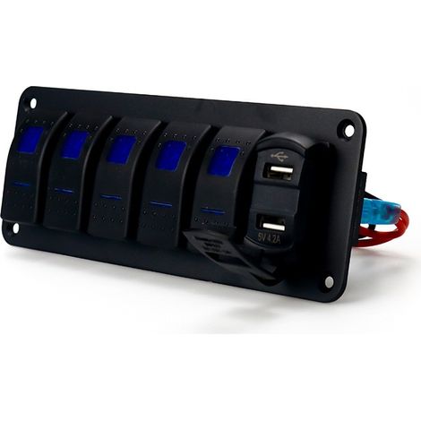 Kombiniertes Schaltpanel, 12 V / 24 V Mit Aufkleber Für Modifizierte Kippschalter Und Led-beleuchtung, Universell Einsetzbar Für Boot, Auto, Wohnwagen Und Campingmobil