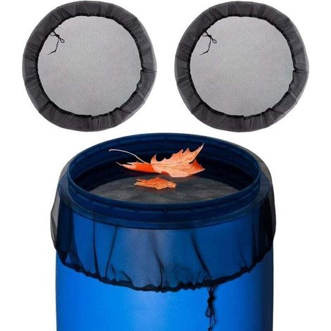 Regenfassnetz - Regenfassnetz Mit Kordelzug - Durchmesser 60 Cm - 2er-pack, Schwarz.
