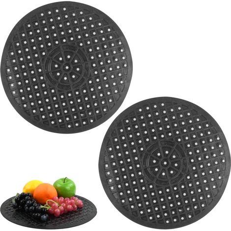 Küchenspülenmatte Aus Gummi, 12,5 X 10,5 Zoll, Spülenschutz, Runde Schwarze Bodenmatte