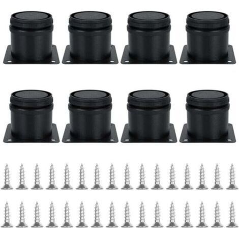 Ein Satz Aus 8 Verstellbaren Schwarzen Möbelfüßen, 50 Mm Durchmesser Und 50 Mm Höhe, Aus Edelstahl, Geeignet Für Sofas, Couchtische, Tv-möbel, Schränke, Betten, Werkbänke Usw.