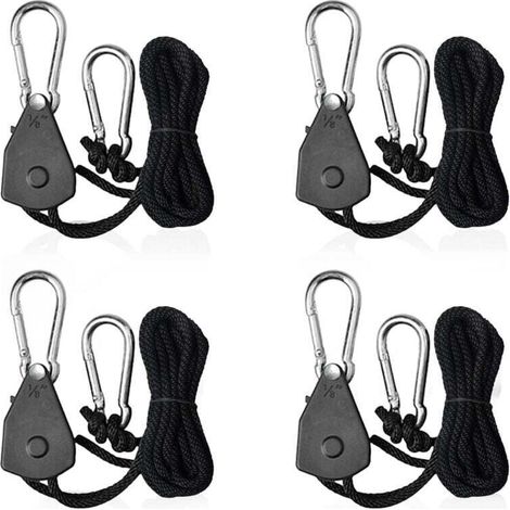 4 Stück Verstellbare Ratschengurte Mit Haken, 1/8 Zoll Spanner, Segeltuch-sonnenschutz-gurt, Ratschenseil Für Lampen Oder Pflanzen