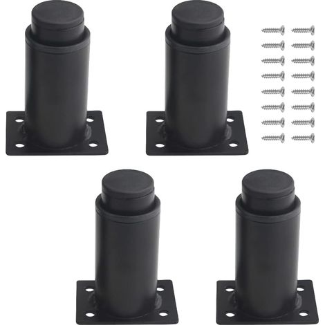 (8 Bis 12 Cm, Schwarz) Satz Von 4 Verstellbaren Möbelbeinen Aus Robustem Metall Für Tisch, Bett, Sofa