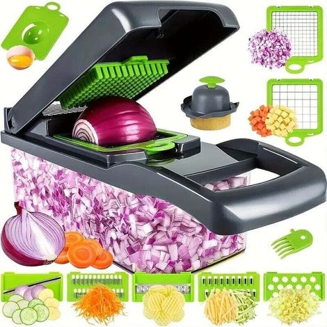 Multifunktionale Gemüseschneidemaschine, Manuelle Gemüseschneidemaschine, Professionelle Küchenmandoline, Gemüseschneider Mit 8 Einstellbaren Klingen Zum Schneiden, Hacken Und Reiben Von Gemüse