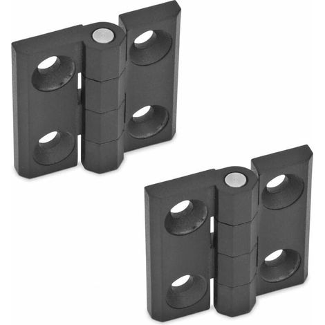 Flaches, Klappbares Scharnierloch, Zinklegierung-scharnier, Robustes Türscharnier, Geeignet Für Festtür, Eingangstür, Schlafzimmertür, Gartentür, 2 Stück 40x40 Mm Schwarz