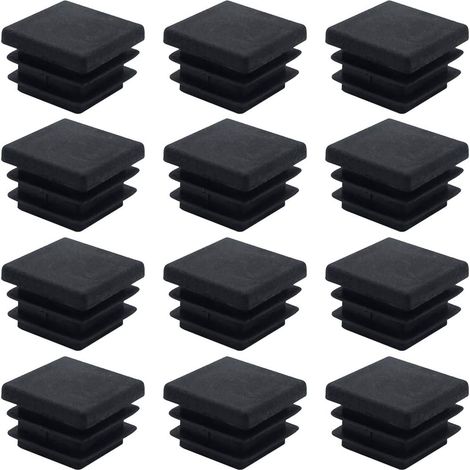 40 Schwarze Quadratische Kunststoffkappen, 20 Mm X 20 Mm, Für Möbelfüße, Schrankregale Und Stuhlbeine.