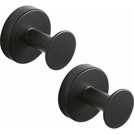 Kleiderhaken Aus Schwarzem Edelstahl, Wandmontage, Handtuchhalter Für Badezimmer, 2er-pack