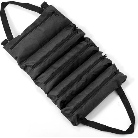Schwarze Werkzeugtasche, 4728 Cm, 1 Stück, Werkzeugtasche Für Fahrzeugreparaturen, Rolltasche, Tragbare Aufbewahrungstasche Für Hardware-werkzeuge.