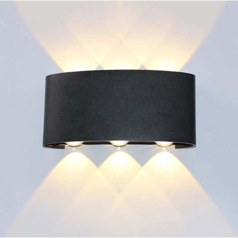 Led 6w Außen- Und Innenwandleuchte Aus Aluminium, Wasserdichte Up-down-wandlampe Für Schlafzimmer, Wohnzimmer, Küche, Garten Und Balkon (6w, Warmweiß) [energieeffizienzklasse A++]