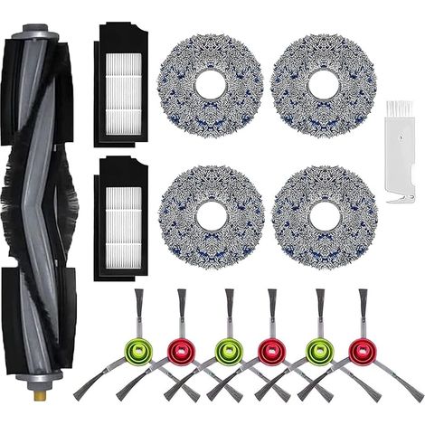 Zubehörset Ersatzteile Für Ecovacs Deebot X1 Omni, X1 E Omni, X1 Turbo, T10 Turbo/omni Saugroboter, 1 Bürste, 2 Filter, 6 Seitenbürsten, 4 Wischtücher, 1 Reinigungsbürste