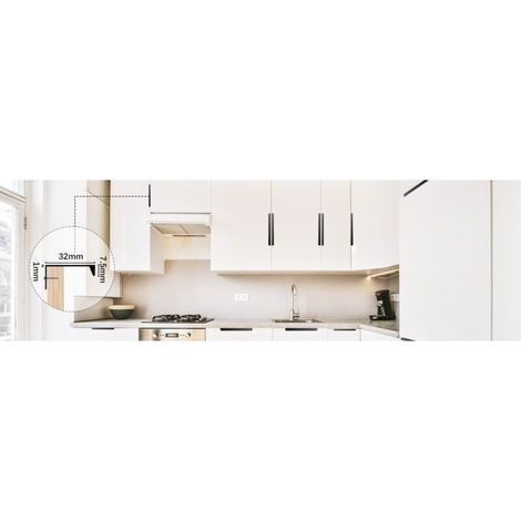 Schwarze Küchengriffe, 10er-pack Unsichtbare Möbelgriffe Mit Bohrlochabstand, Türgriffe Aus Aluminium, Schwarze Möbelgriffe Für Büros, Schubladen Und Schränke (lochabstand 128 Mm / Gesamtlänge 150 Mm)