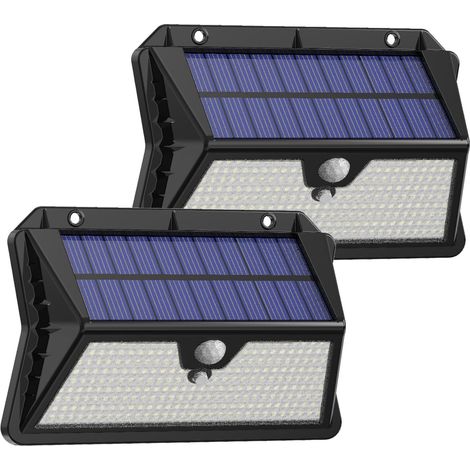 Led-solarleuchte Für Außen, Schwarz, 139,5 X 5,3 Cm, 2er-set, Wiederaufladbar, Wasserdicht, Wandlampe Mit Infrarot-bewegungsmelder