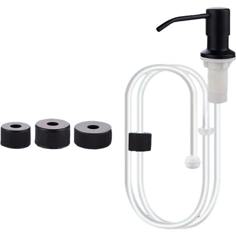 Küchenspül-seifenspender, Verlängerungsschlauch-set, Integrierter Seifenspender Für Spülbecken, Lotionsspender, Schwarz