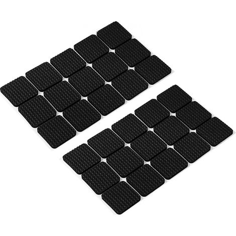 Schwarze Quadratische Tischgleiter, 2,5 X 2,5 Cm, 30 Stück, Rutschfeste Gleiter Für Sofas, Esszimmerstühle Und Tischbeine.