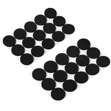 Schwarze, Runde Gleiter Mit 2,5 Cm Durchmesser (30 Stück) Für Sofa-, Esszimmerstuhl- Und Tischbeine – Rutschfeste Möbelfüße.